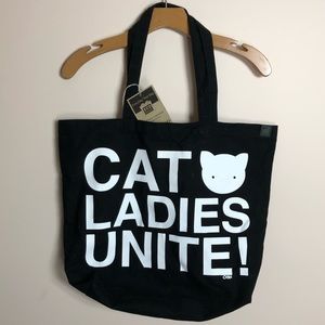 Cat Ladies Unite Black Tote Bag
